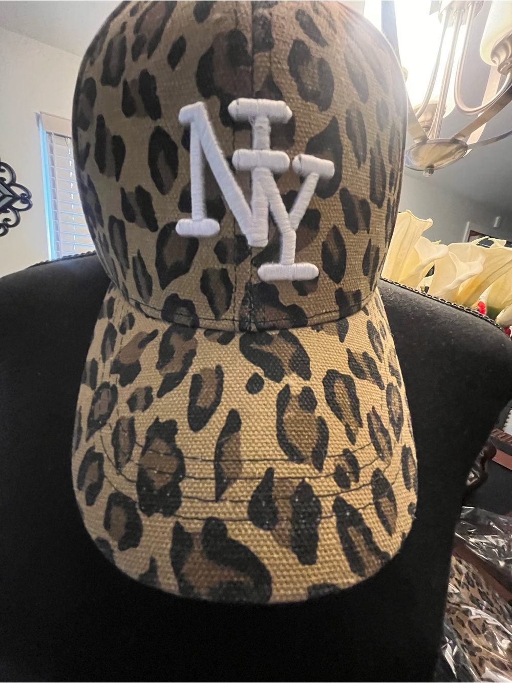 Leopard Print NY Embroidered Baseball Cap